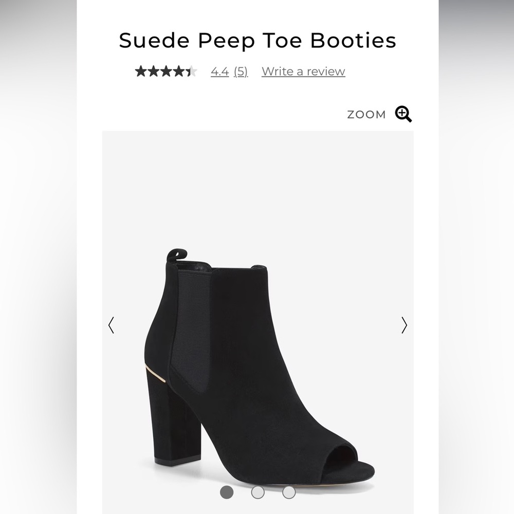 White House Blqck Market black suede peep toe booties Size 7